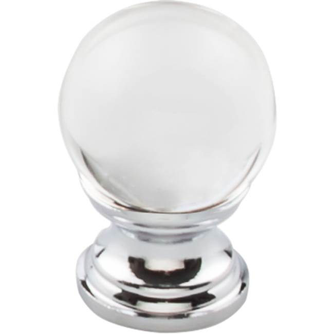 Top Knobs Clarity Clear Glass Knob 1 Inch Polished Chrome Base