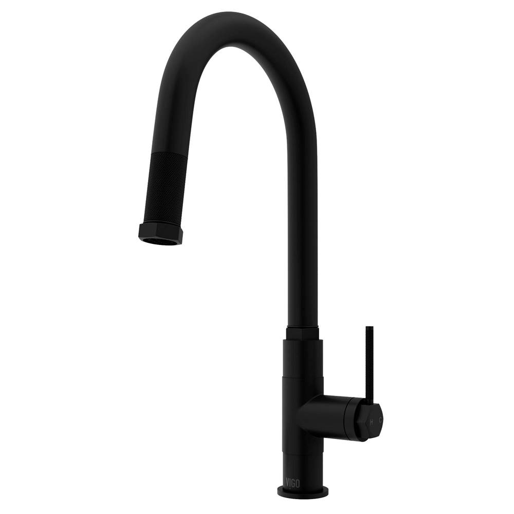 Vigo Hart Arched Single Handle Pull-Down Spout Kitchen Faucet in Matte Black