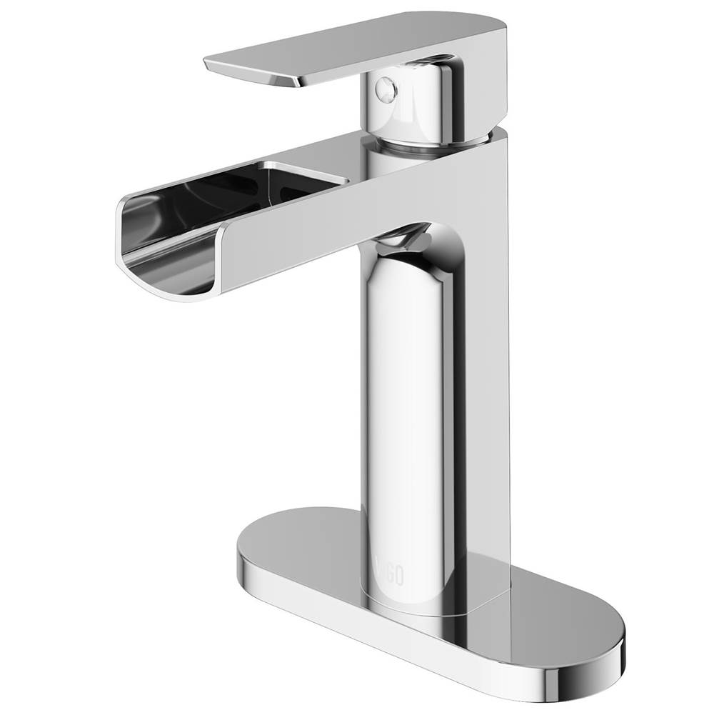 Vigo Ileana Single Hole Bathroom Faucet With Deck Plate In Chrome