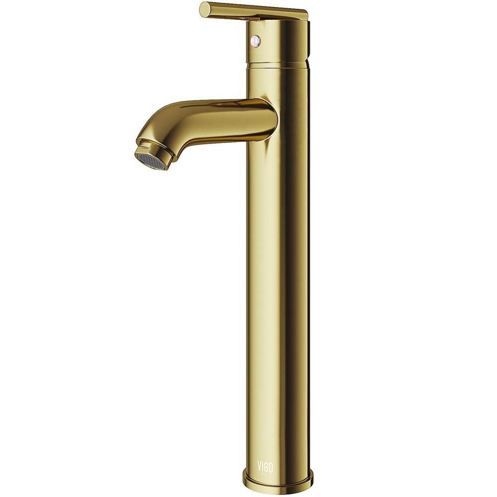Vigo Seville Vessel Bathroom Faucet In Matte Brushed Gold