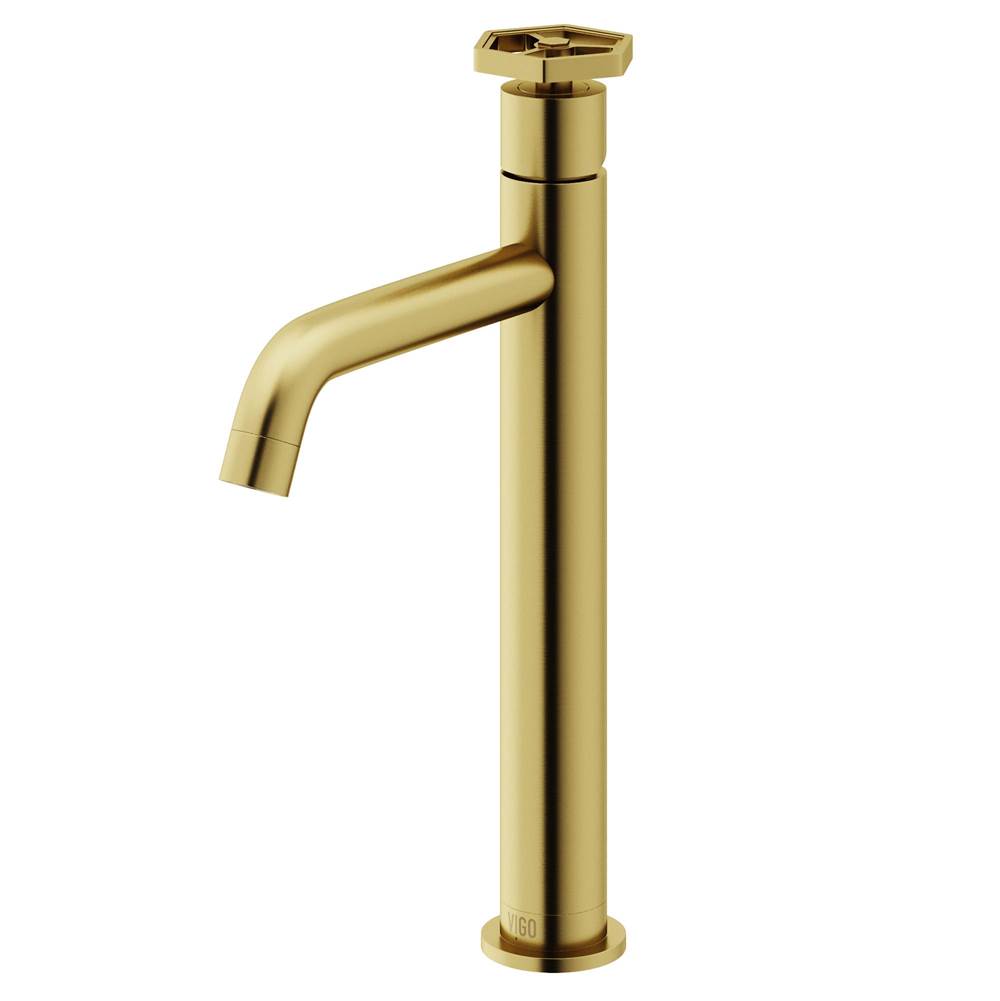 Vigo Ruxton Single Handle Single-Hole Bathroom Vessel Faucet in Matte Brushed Gold