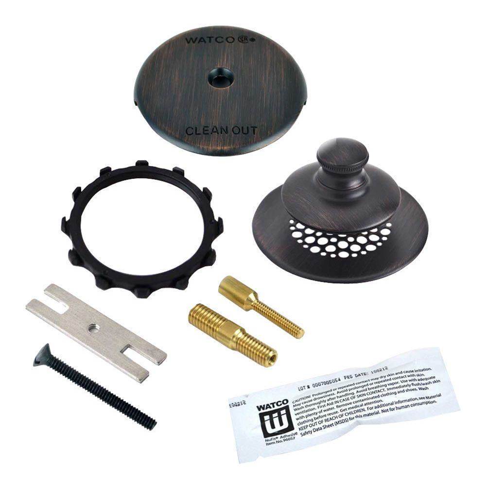Watco Manufacturing Universal Nufit Push Pull Trim Kit - Silicone Polished Brass ''Pvd'' Grid Strainer 3/8-5/16 And No.10-24 Adapter Pins
