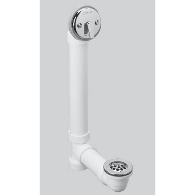 Watco Manufacturing Trip Lever Bath Waste For Tubs To 16-In Sch 40 Pvc Chrome Plated 1-In. Drain Extension