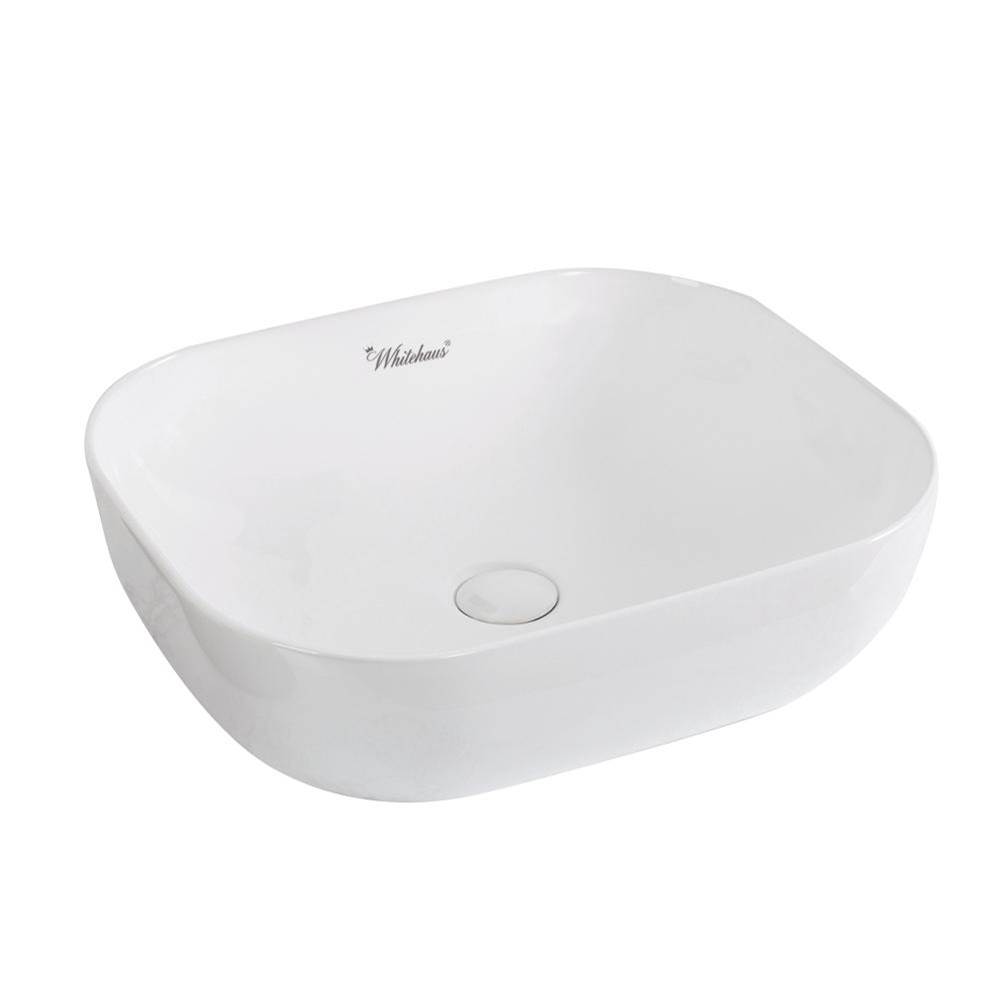 Whitehaus Collection Isabella Plus Collection Rectangular Above Mount Basin with Center Drain