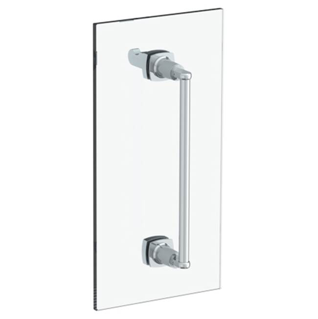 Watermark H-Line 18” shower door pull with knob/ glass mount towel bar with hook