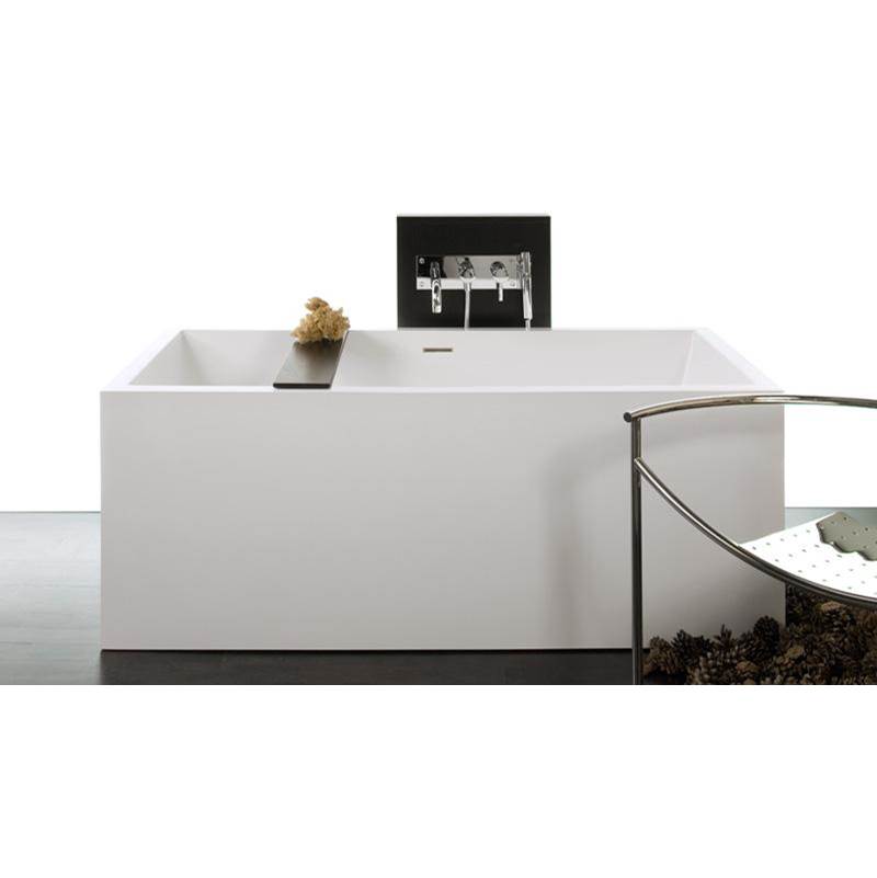 WETSTYLE Cube Bath 62 X 30 X 24 - 2 Walls - Built In Nt O/F & Mb Drain - Copper Con - White True High Gloss