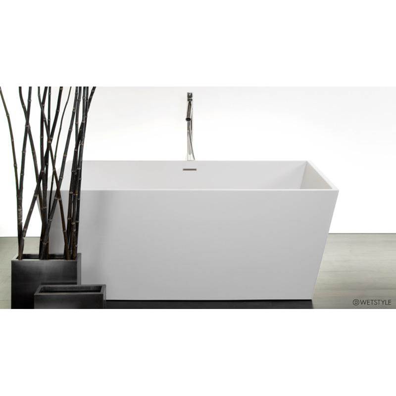 WETSTYLE Cube Bath 60 X 30 X 22.5 - Fs - Built In Sb O/F & Drain - White True High Gloss