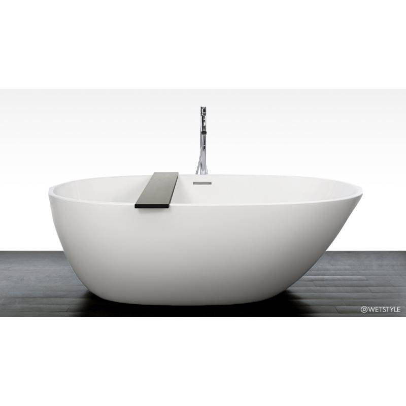 WETSTYLE Be Bath 70 X 38 X 22 - Fs  - Built In Nt O/F & Pc Drain -  Surround Wood Shelf -  Oak Black - White Dual