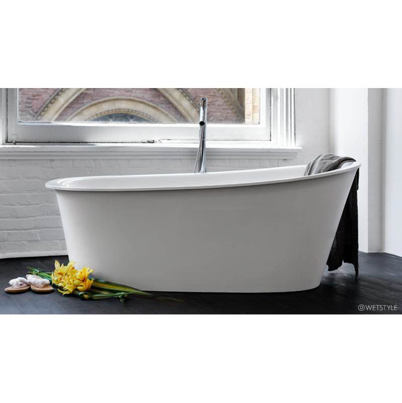 WETSTYLE Tulip Bath 64 X 34 X 25 - Fs  - Built In Nt O/F & Bn Drain - White Matte
