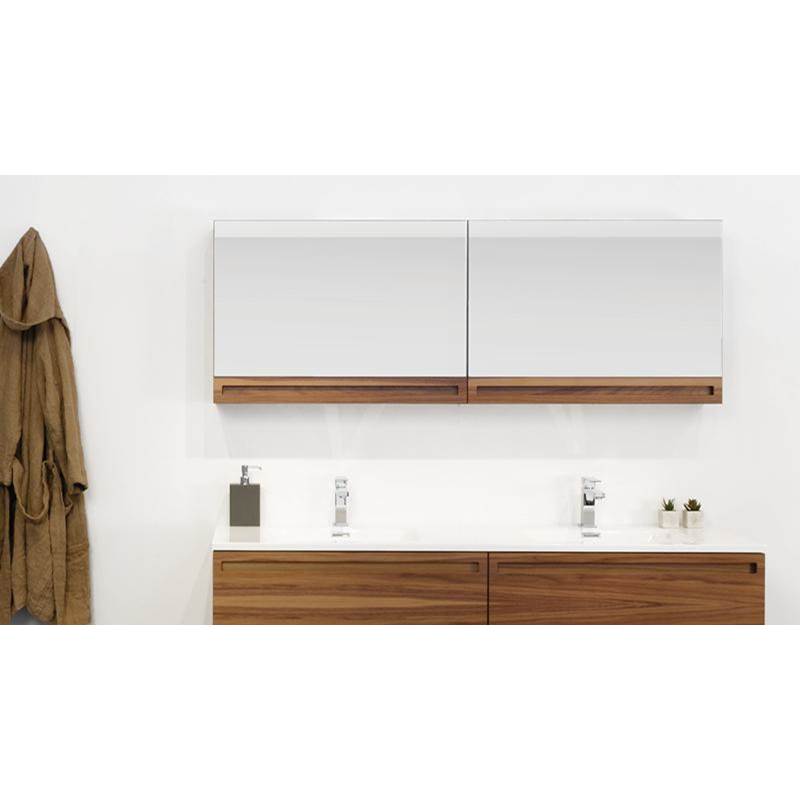 WETSTYLE Furniture Element Rafine - Lift-Up Mirrored Cabinet 60 X 21 3/4 X 6 - Oak Charcoal Plank Effect